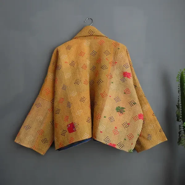 yellow kantha jacket