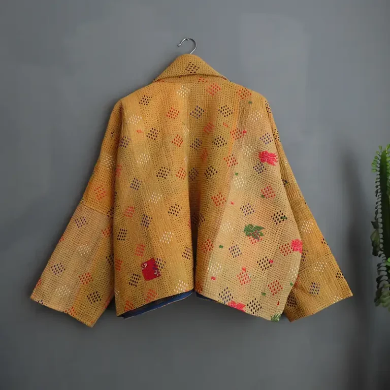 yellow kantha jacket