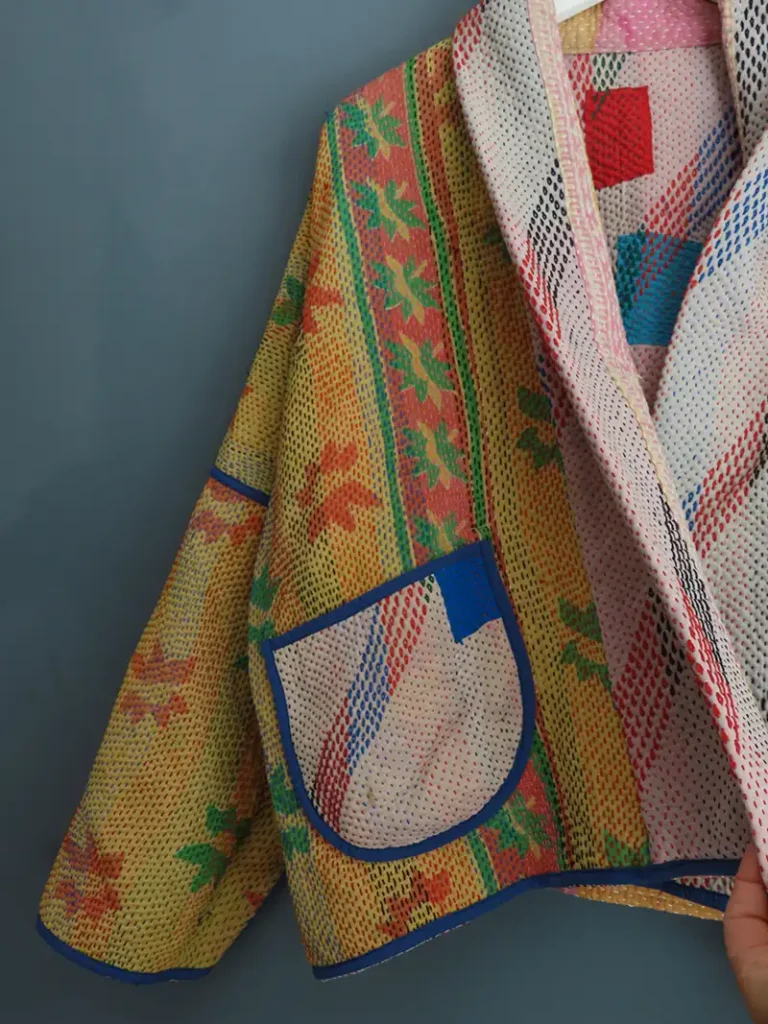 reversible kantha jacket