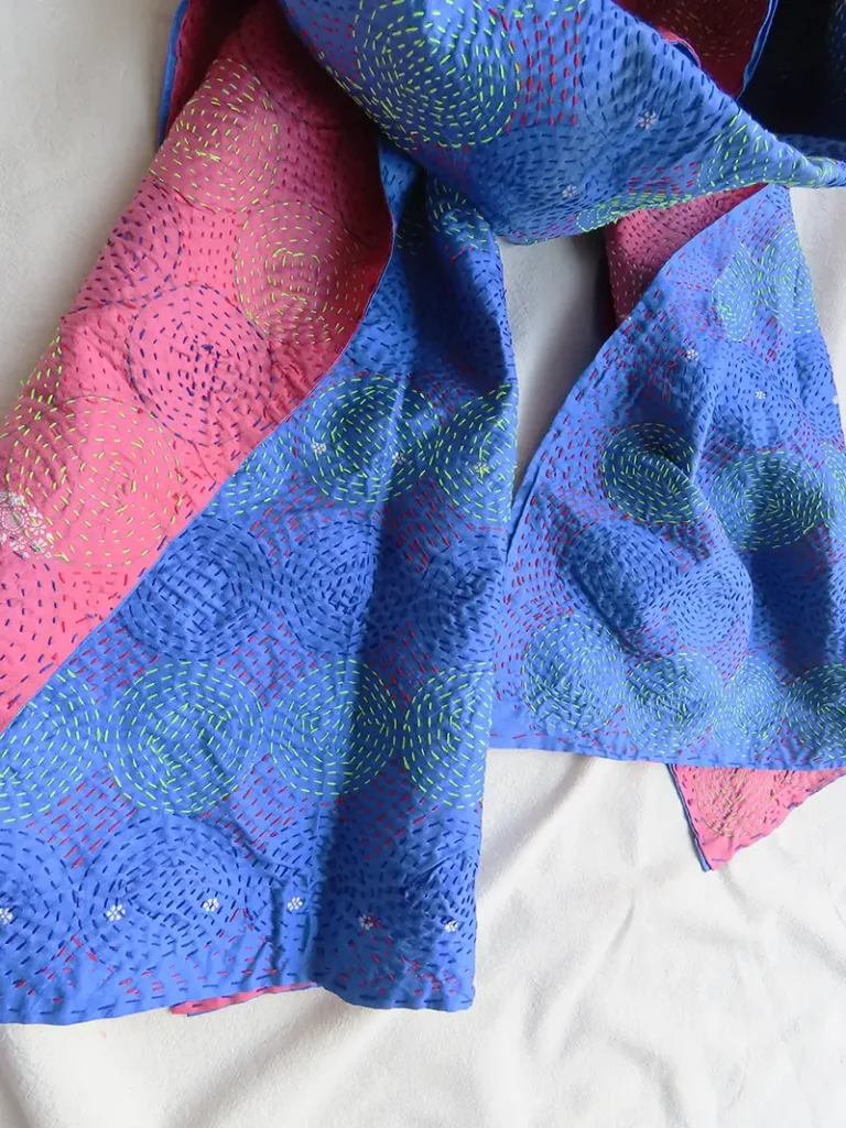 kantha embroidery scarf