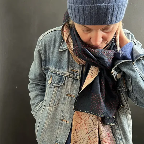 kantha stitched scarf