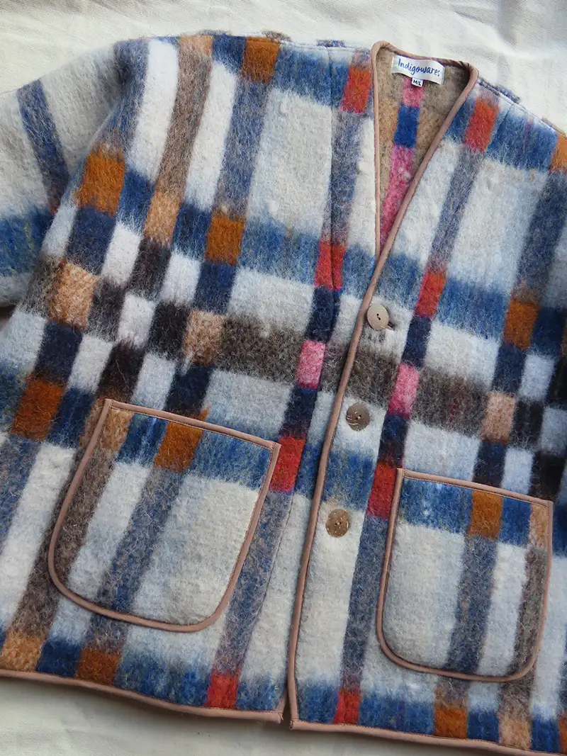 wool check jacket