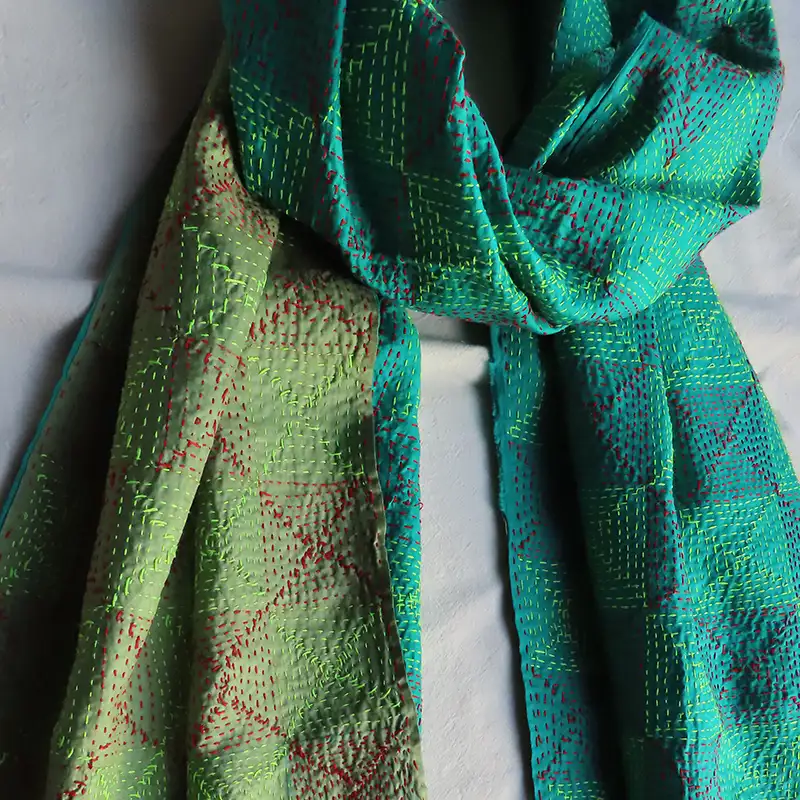 kantha stitched scarf