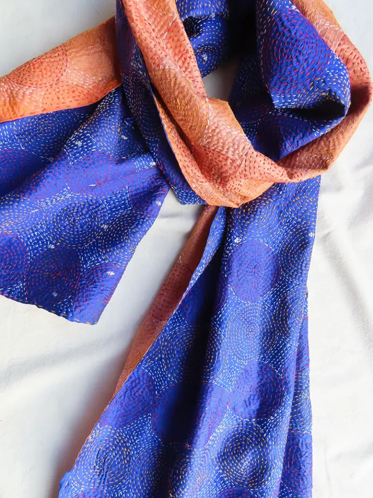 kantha stitched scarf