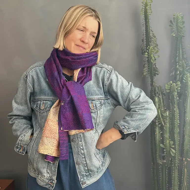kantha stitched fabric