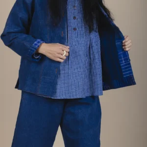 zoom in detail of patchwork jacket lining