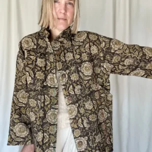 short black floral kantha jacket
