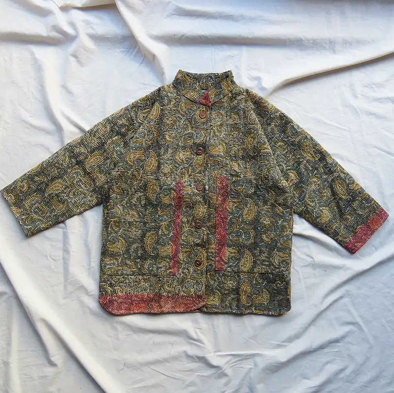 kantha stitched fabric