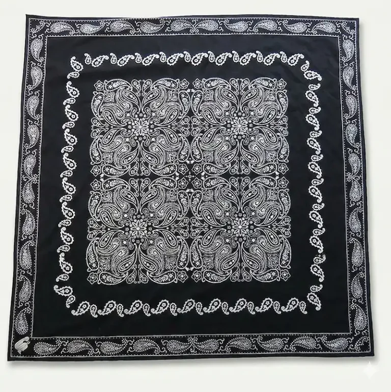 black and white bandana scarf