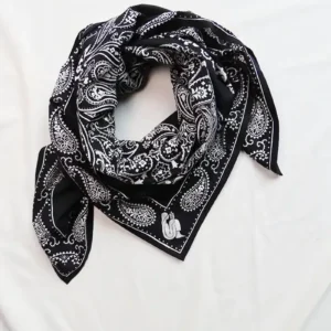 black and white bandana scarf