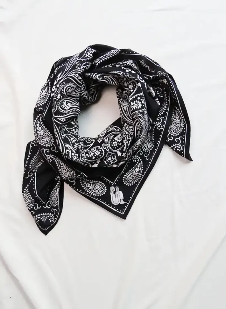 black and white bandana scarf
