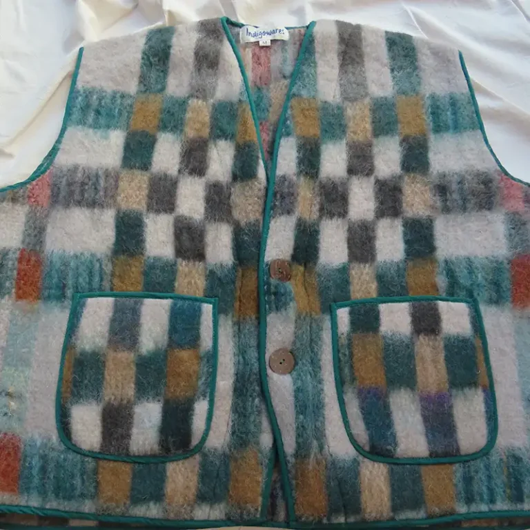 golf green wool waistcoat