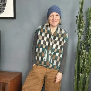 golf green wool waistcoat