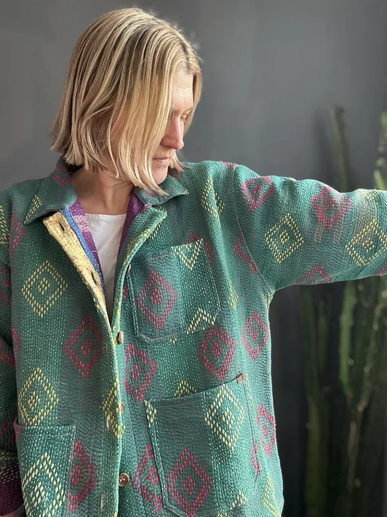 QUILTED KANTHA JACKET