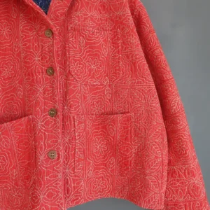 pink kantha chore jacket