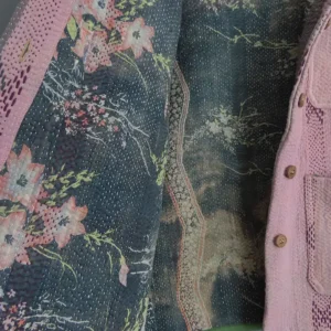 lining of vintage kantha fabric chore jacket