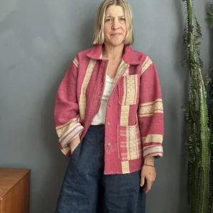 woman wearing kantha chore jacket