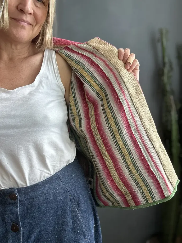 stripey jacket lining