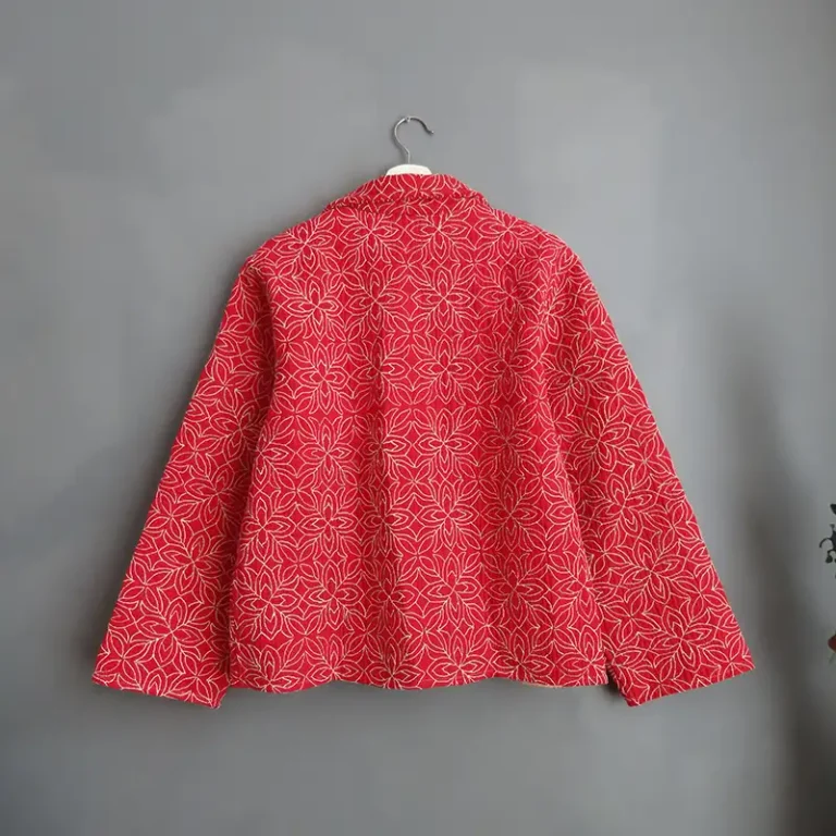 vintage kantha quilted jacket in pink