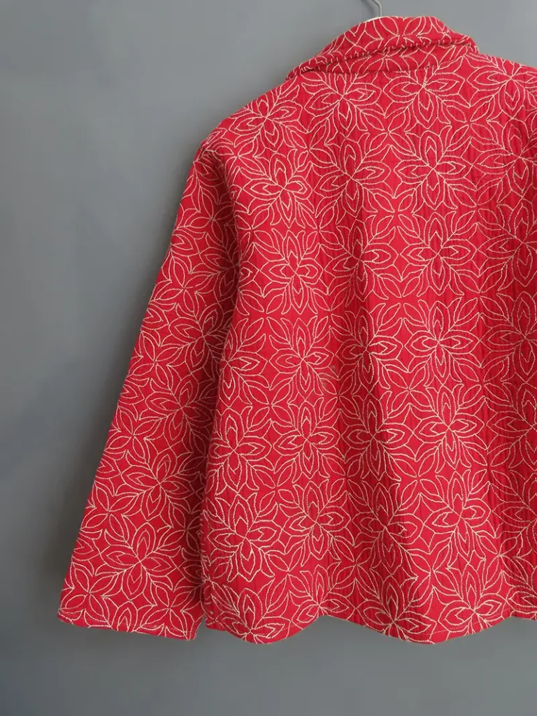 vintage kantha quilted jacket in pink