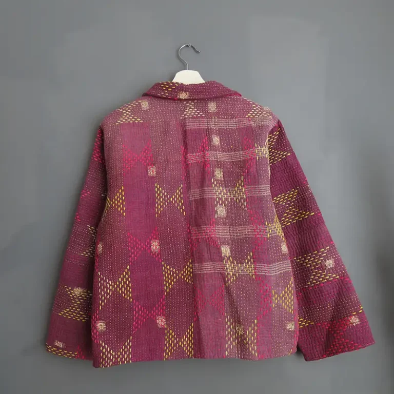 back view of kantha chore jacket