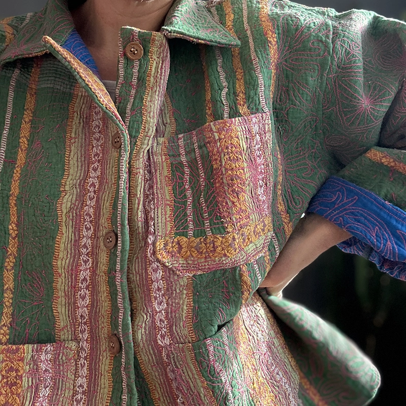 kantha quilted jacket