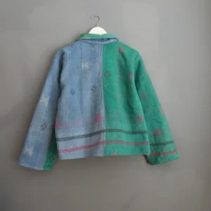 view of kantha jacket from back
