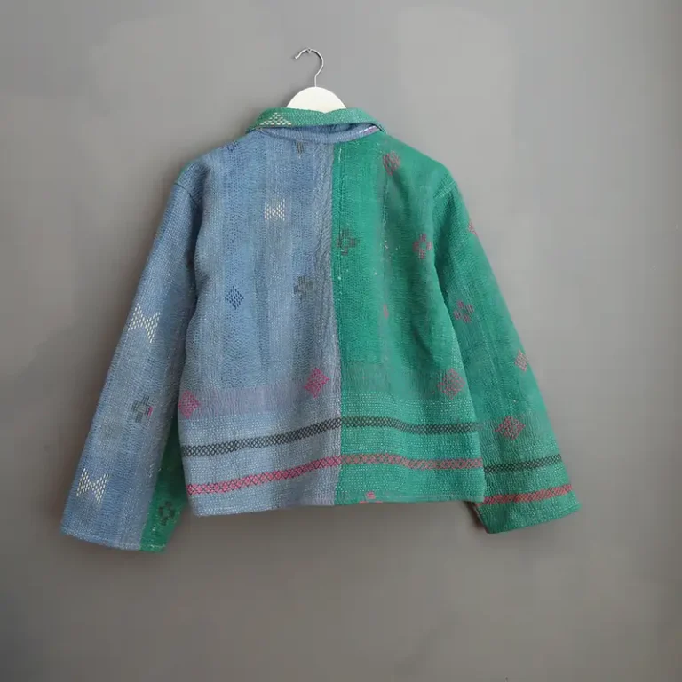 view of kantha jacket from back