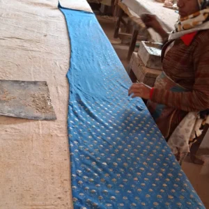 dabu block printing table with printer working