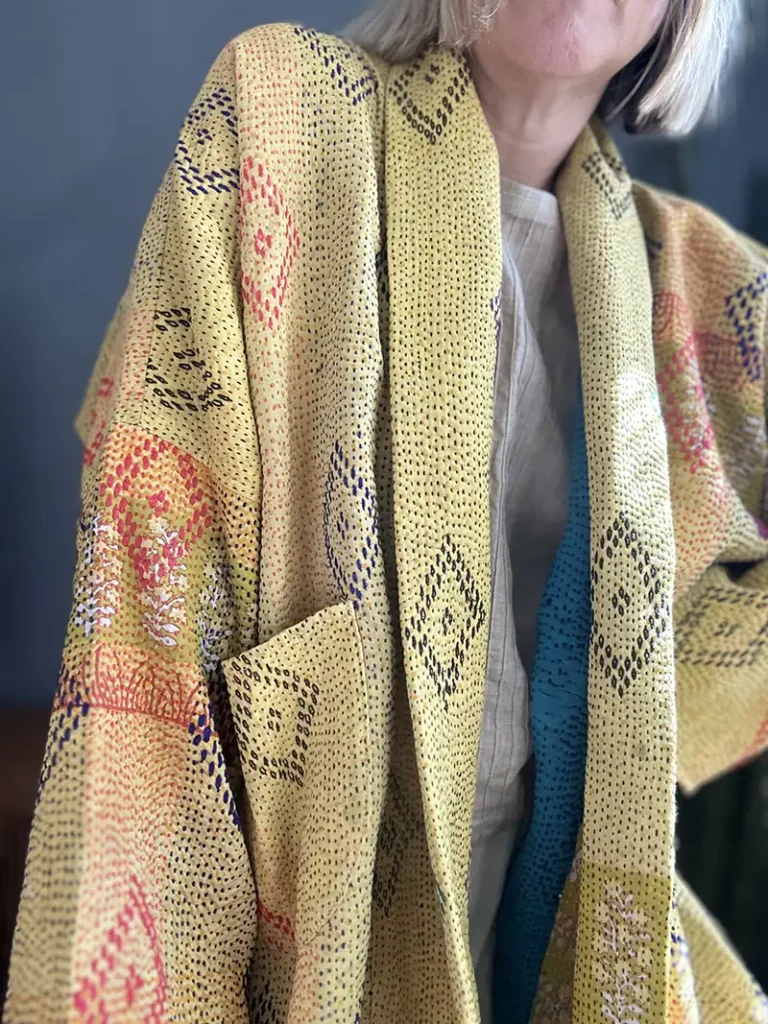 zoom in of kantha jacket