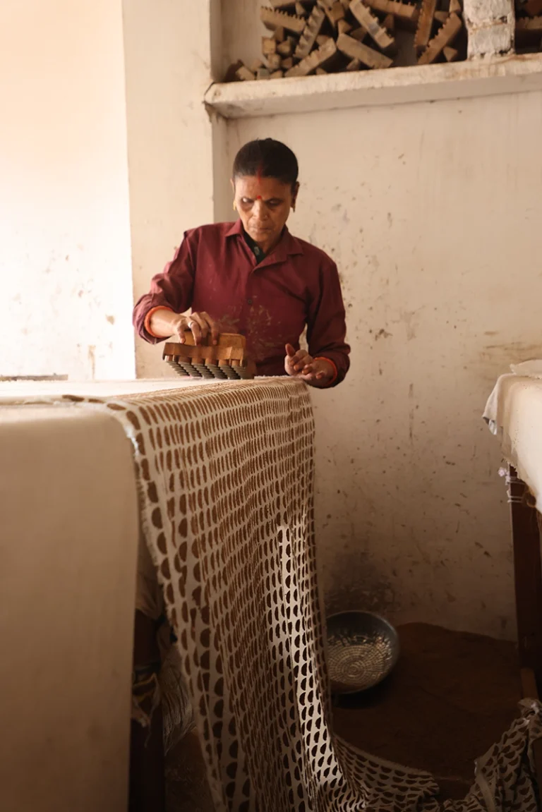 artisan block printing cotton fabric