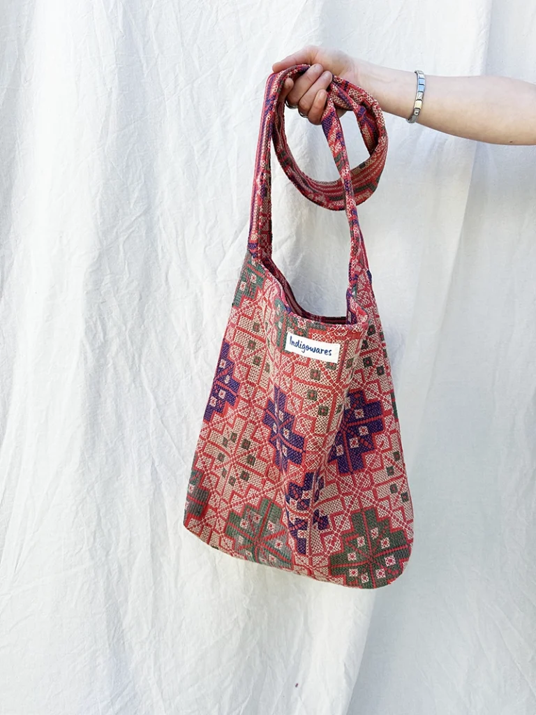 kantha embroidery fabric sling bag