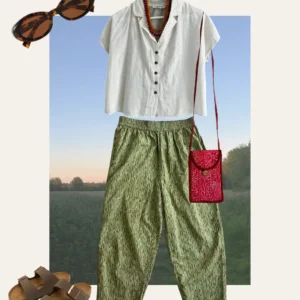 pull on cotton trousers styling idea