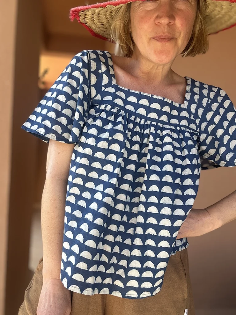 Organic Cotton Block Print Top