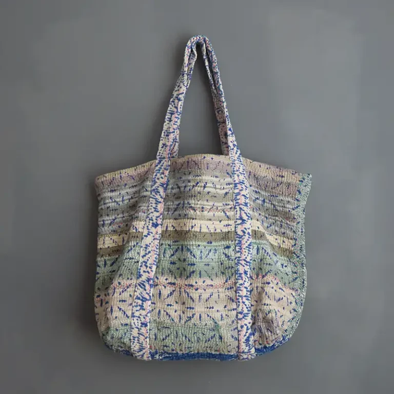 kantha quilt tote bag