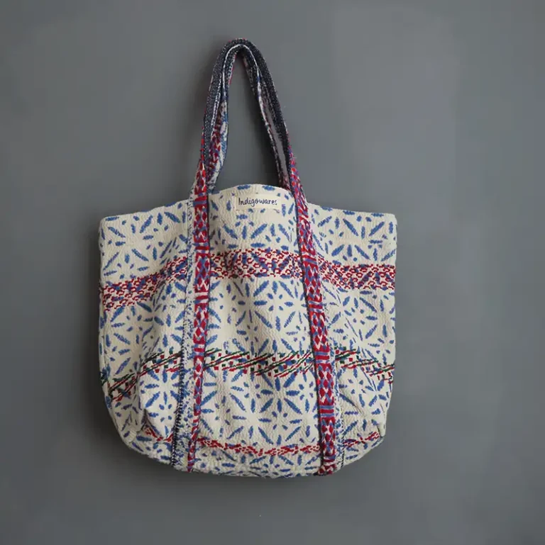 kantha quilt tote bag