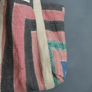 ZOOM IN OF KANTHA FABRIC STITCHES