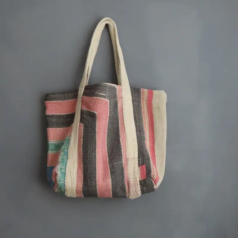 kantha fabric tote bag