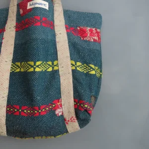 close up of kantha embroidery