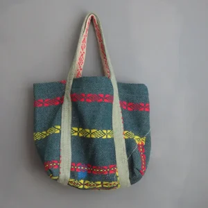 kantha embroidery tote bag