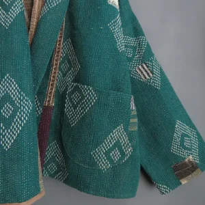 zoom in of kantha fabric details