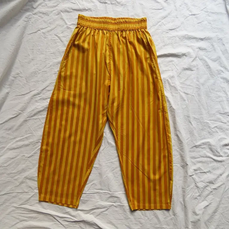 yellow striped pull on trousers