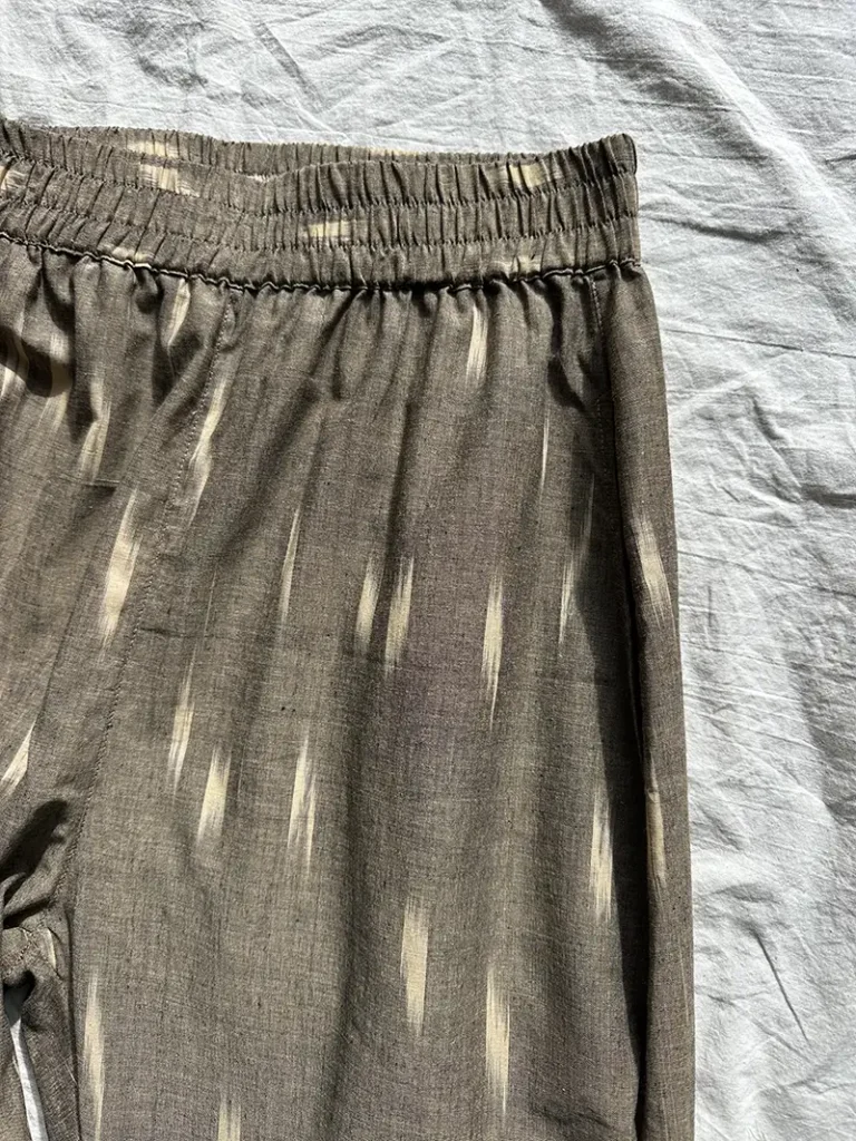 ikat cotton khaki trousers