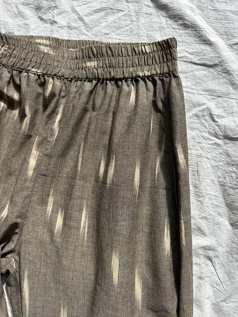 ikat cotton khaki trousers