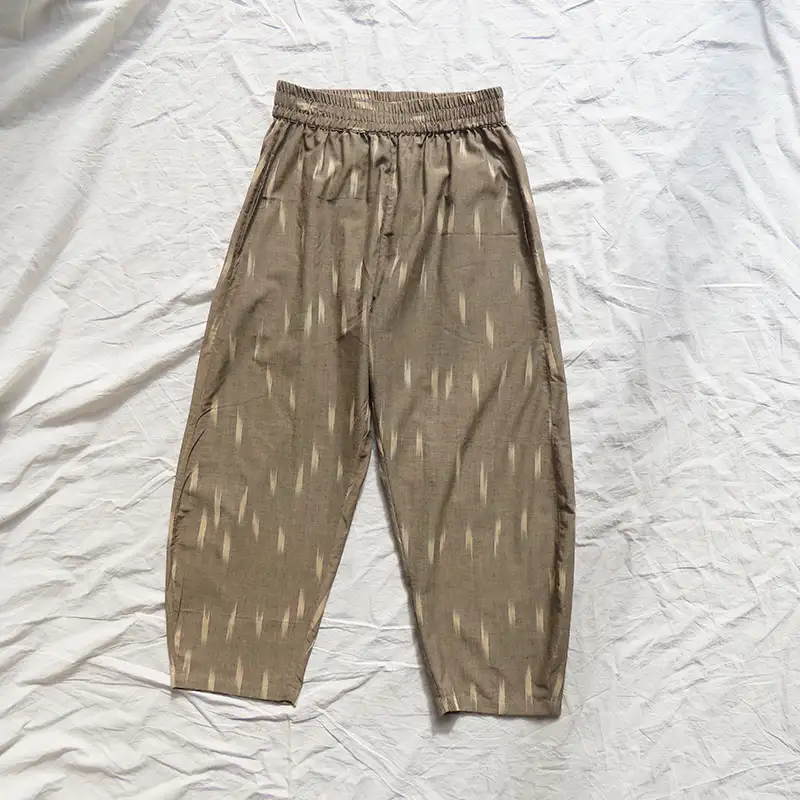ikat pattern pull on trousers