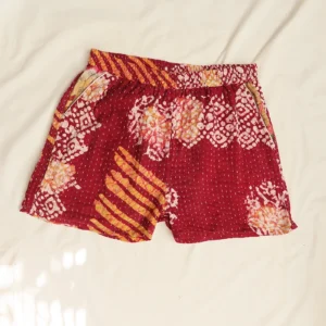 dark red boho festival shorts