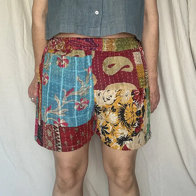 boho festival shorts