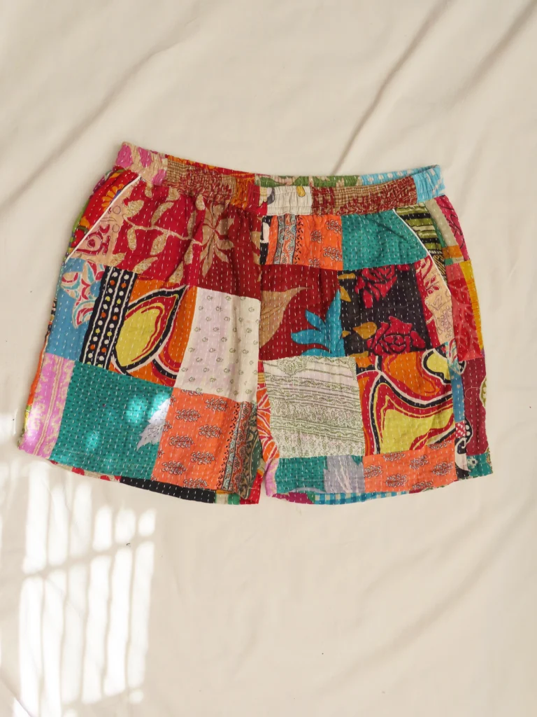 patchwork quilted shorts