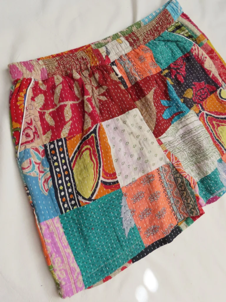 patchwork quilted shorts