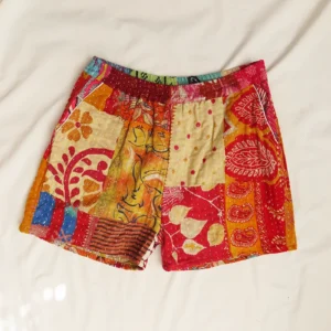 patchwork boho festival shorts